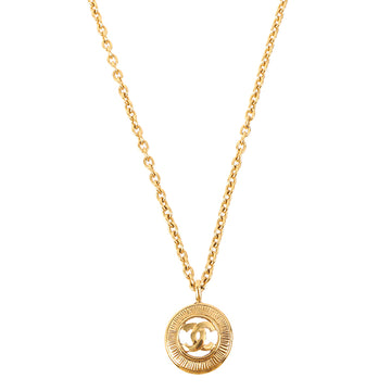 Chanel Round Cutout Cc Mark Necklace