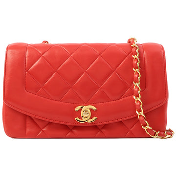 Chanel Around 1992 Made Diana Flap Chain Bag 23Cm Red