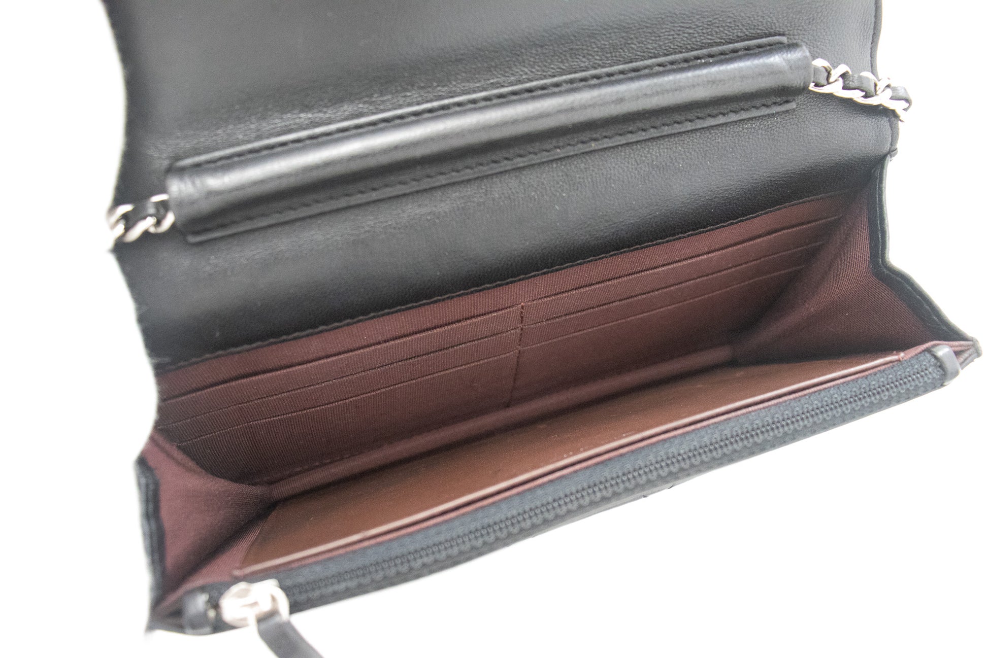 CHANEL Black Classic Wallet On Chain WOC Shoulder Bag Lambskin
