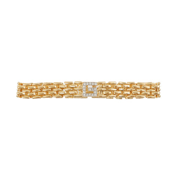 Givenchy Rhinestone Logo Plate Chain Bracelet