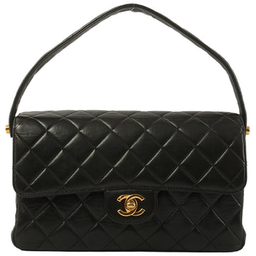 Chanel Around 1997 Made Double Face Classic Flap Handbag Black