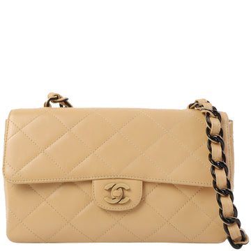 Chanel Around 2000 Made Turn-Lock Plastic Chain Bag Beige