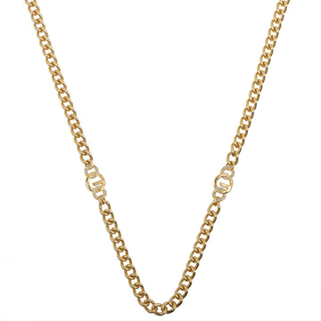 Givenchy Rhinestone G Plate Chain Necklace