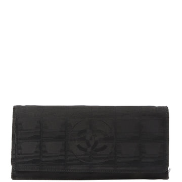 Chanel Around 2000 Made New Travel Nylon Cc Mark Wallet Black