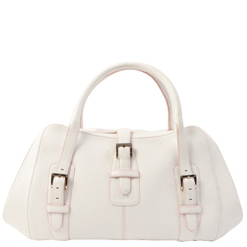 Loewe Senda Top Handle Bag White