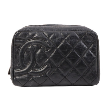 Chanel Around 2008 Made Cambon Pouch Black