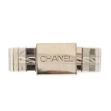 Chanel 1998 Made Logo Plate Belt Bangle Silver