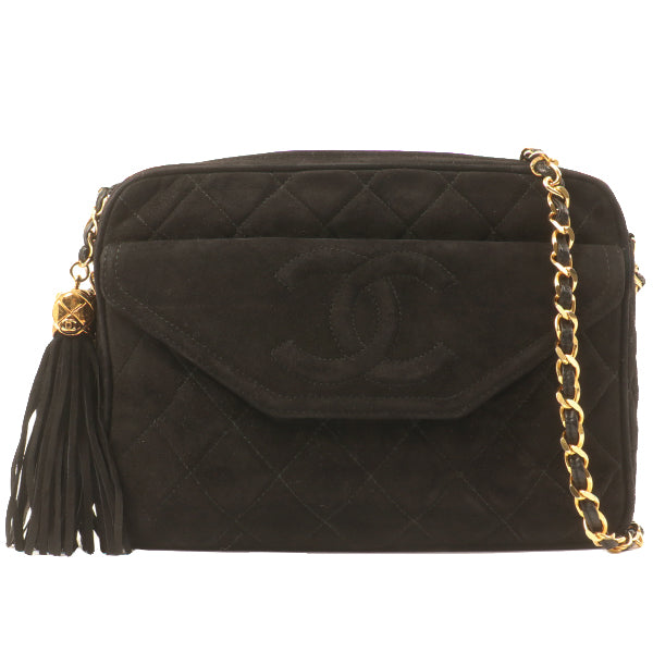 Chanel Black Suede CC Tassel Bag