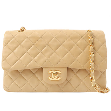Chanel Around 1992 Made Classic Flap Chain Bag 25Cm Beige