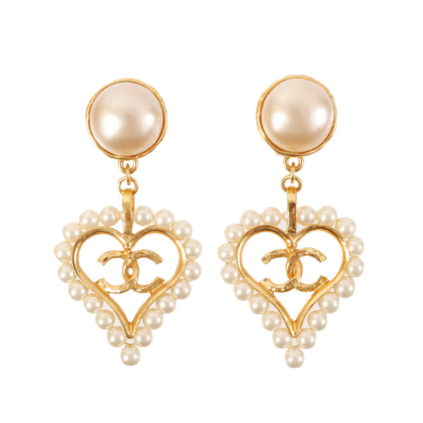 Shop CHANEL Heart Unisex With Jewels Bridal Logo Asymmetry Metallic by  MaisonAki.