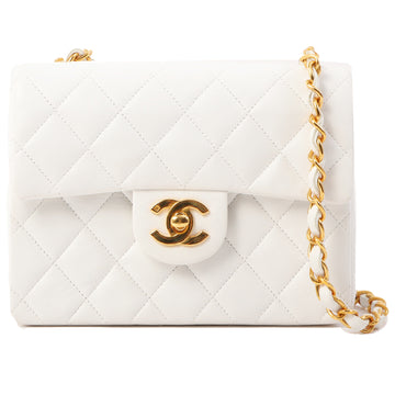 Chanel Around 1995 Made Classic Flap Chain Bag Mini White
