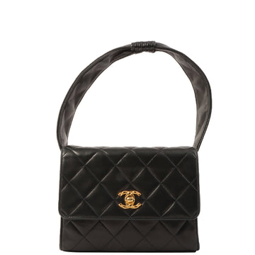 Chanel Around 1997 Made Turn-Lock Top Handle Bag Black