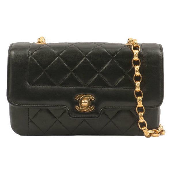 Chanel 1990-1991 Mini Black Matelasse Turn Lock Chain Shoulder Bag · INTO