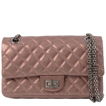 Chanel Around 2008 Made 2.55 Chain Shoulder Bag 23Cm Metallic Mauve Pink