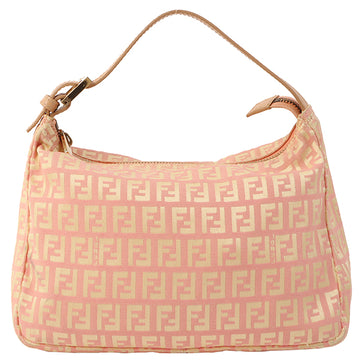Fendi Ff Zucca Pattern Mini Handle Bag Pink/ Gold