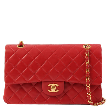 CHANEL Around 1990 Made Classic Flap Chain Bag 25Cm Red