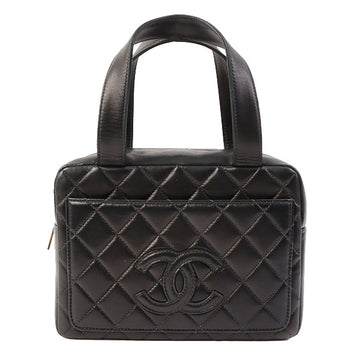Chanel Around 2000 Made Cc Mark Stitch Top Handle Bag Mini Black