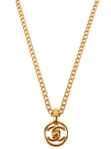 CHANEL 1997 Made Circle Turn-Lock Chain Necklace