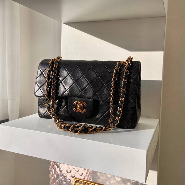 Chanel Medium Classic Flap, Caviar, Beige Clair GHW - Laulay Luxury