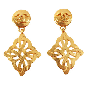 Chanel 1997 Made Cutout Design Swing Round Cc Mark Earrings