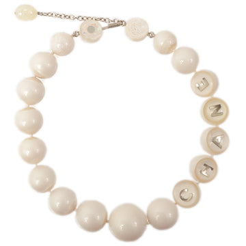 Chanel 1999 Made Ball Logo Necklace Pearl White/ Clear