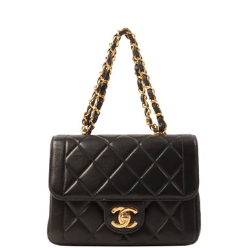 Chanel Around 1995 Made Turn-Lock Handle Bag Black