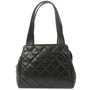Chanel Around 1997 Made Cc Mark Stitch Logo Charm Handbag Black