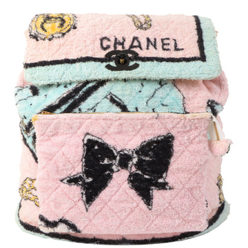 Chanel Around 1992 Made Pile Multi Print Backpack Baby Pink/ Multi