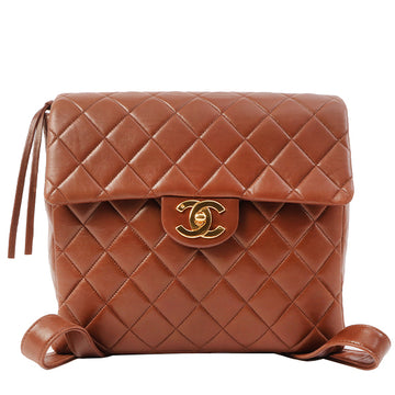 Chanel Around 1995 Made Classic Flap Backpack Brown