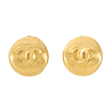 Chanel 1996 Made Round Cc Mark Motif Earrings