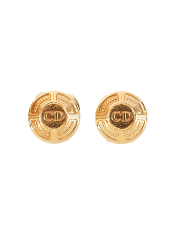 DIOR Round Logo Plate Earrings