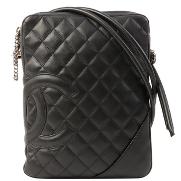 Chanel Around 2005 Made Cambon Shoulder Bag Black