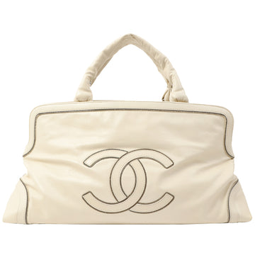 Chanel 2007 Made Cc Mark Stitch Top Handle Bag Ivory