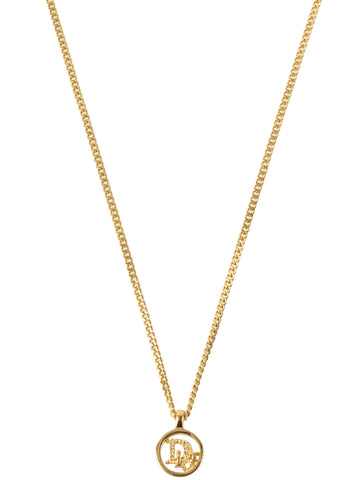 DIOR Mini Round Cut-Out Logo Necklace