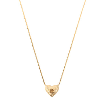 Givenchy Rhinestone Heart Logo Necklace