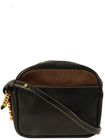 LOEWE Velázquez Shoulder Bag Mocha Brown/ Black