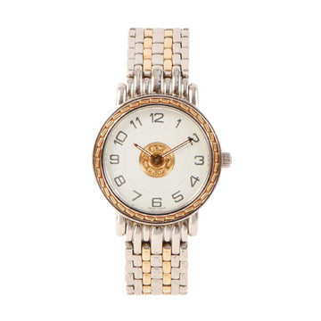 HERMES Sellier Watch Silver/Gold