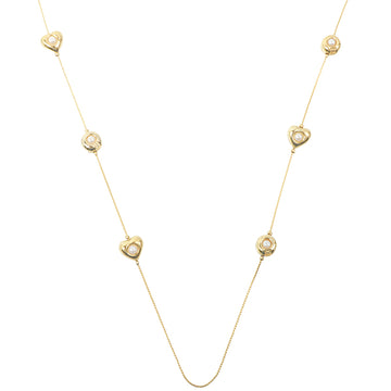 Givenchy Rhinestone Pearl Charm Long Necklace