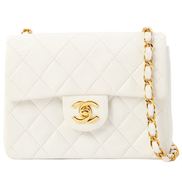 Chanel Around 1998 Made Classic Flap Chain Bag Mini White