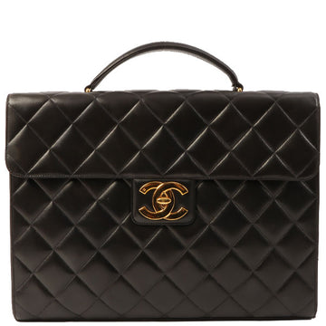 Chanel Around 1997 Made Turn-Lock Briefcase Black