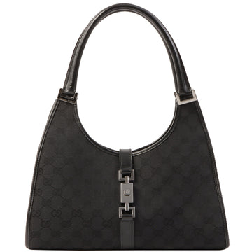 Gucci Gg Pattern Jackie Top Handle Bag Black