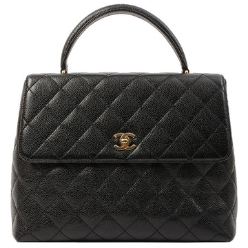 Chanel Around 2000 Made Turn-Lock Top Handle Bag Black