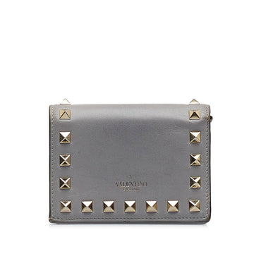 VALENTINO Rockstud Bifold Leather Small Wallet Small Wallets
