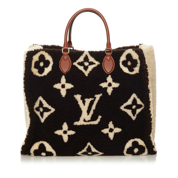Louis Vuitton Monogram Giant Shearling Teddy Onthego GM Tote Bag