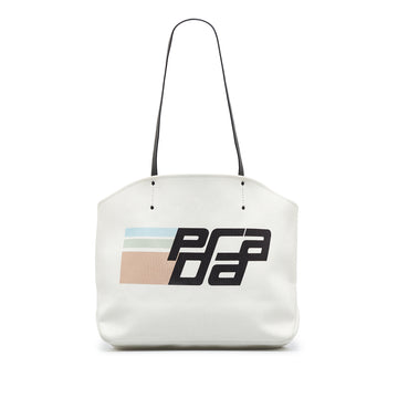 PRADA Canapa Racing Logo Shopping Tote Tote Bag