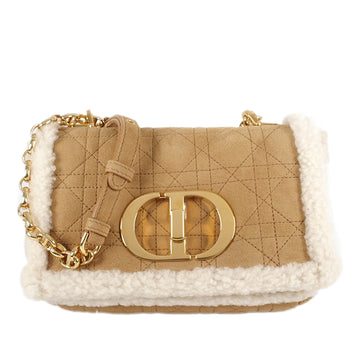 DIOR Small Shearling Suede Cannage Caro Bag
