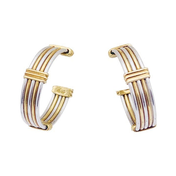 CARTIER vintage gold and steel earrings.