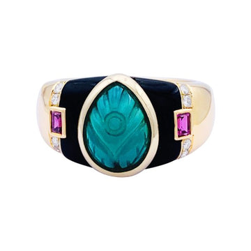 CARTIER gold and gems ring, Gaia collection.