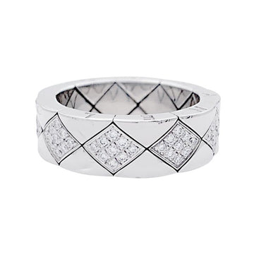 CHANEL white gold and diamonds ring, Matelasse collection.