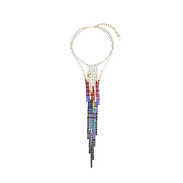 CHANEL 2019 Rainbow Rhinestone Necklace